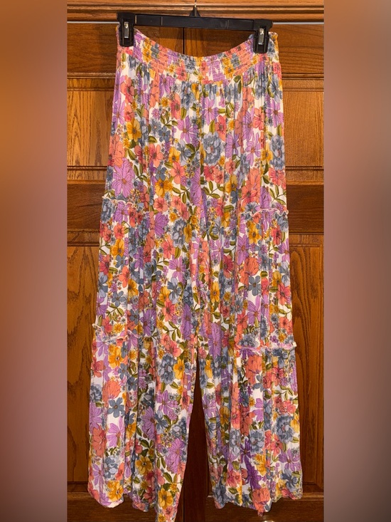 Angie Pants - Angie Wide Leg Floral Pants in Pink, Purple, Yellow, Blue